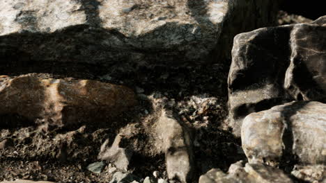 close up of rocky stones formation