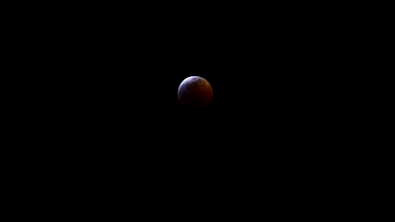 A close up shot of the "Super Blood Wolf Moon" over Los Angeles, California earlier this year