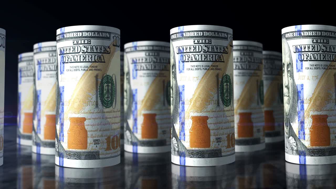 달러 지폐 롤 원활한 루프