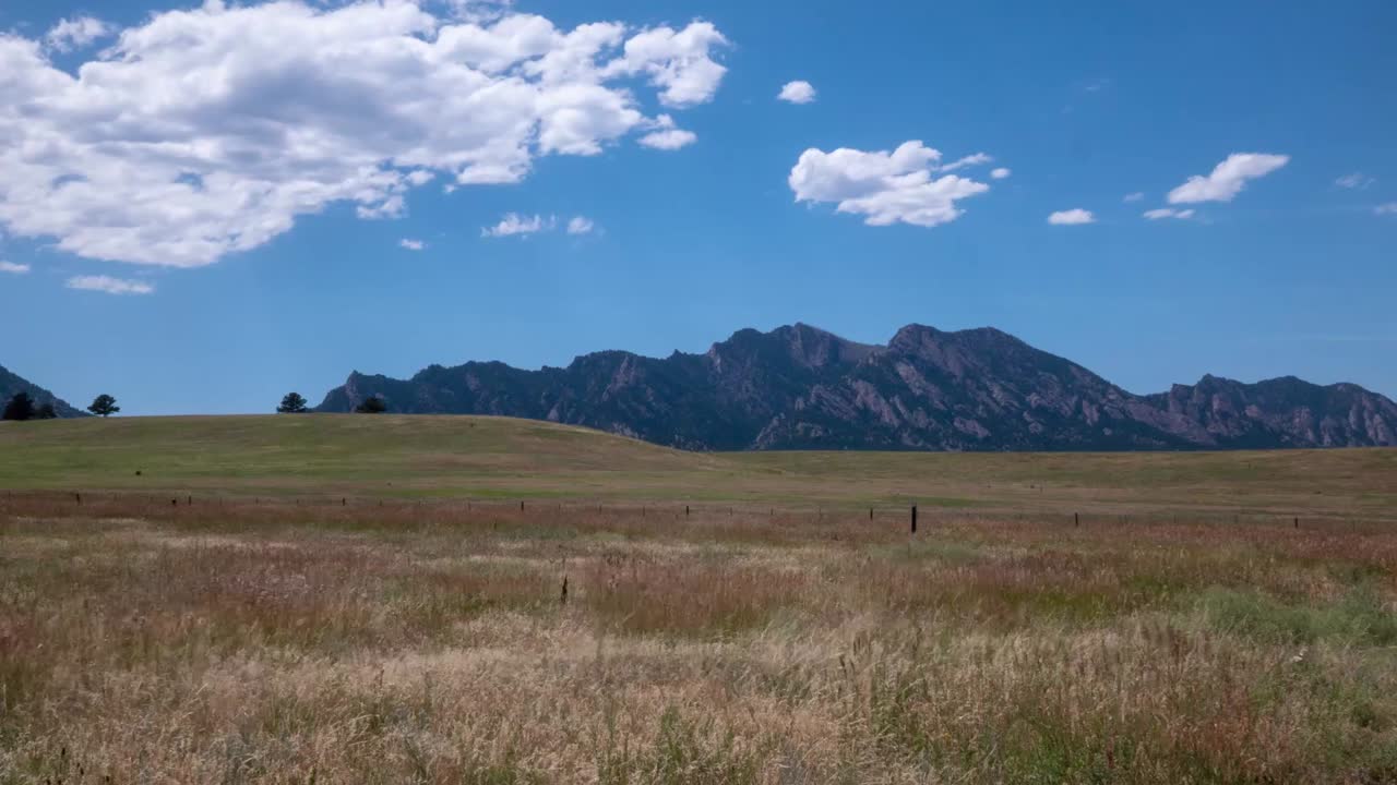 Time lapse of fields and mountain near Boulder Colorado