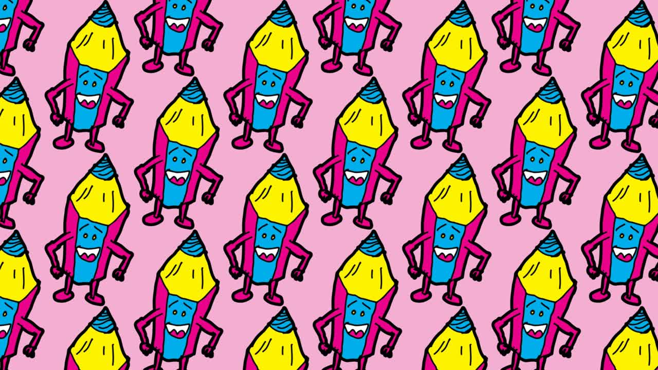 niños dibujando arte pop fondo sin costuras con tema de lápiz