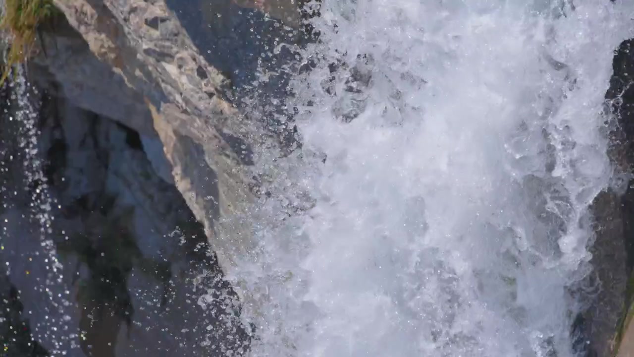 Close up of falling waterfall