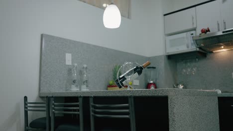bottle of wine in a hotel table