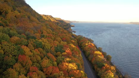 autumn colors along a river