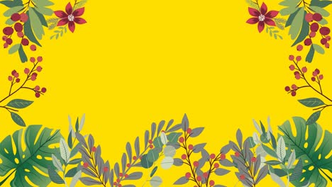 animación de flores que se mueven en movimiento hipnótico sobre un fondo amarillo