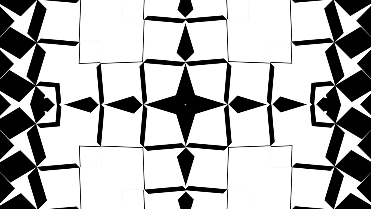 Motivo Geometrico Astratto in Espansione e Trasformazione in Bianco e Nero