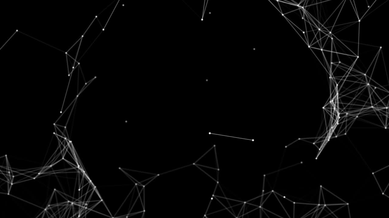 Connections Loop background, triangles with dots on vertexes, dots connected lines.