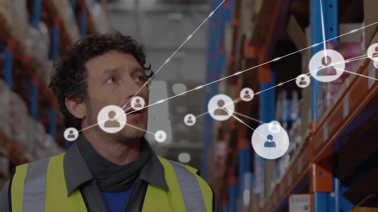 Un video digitale presenta un concetto di spedizioni globali e di rete.