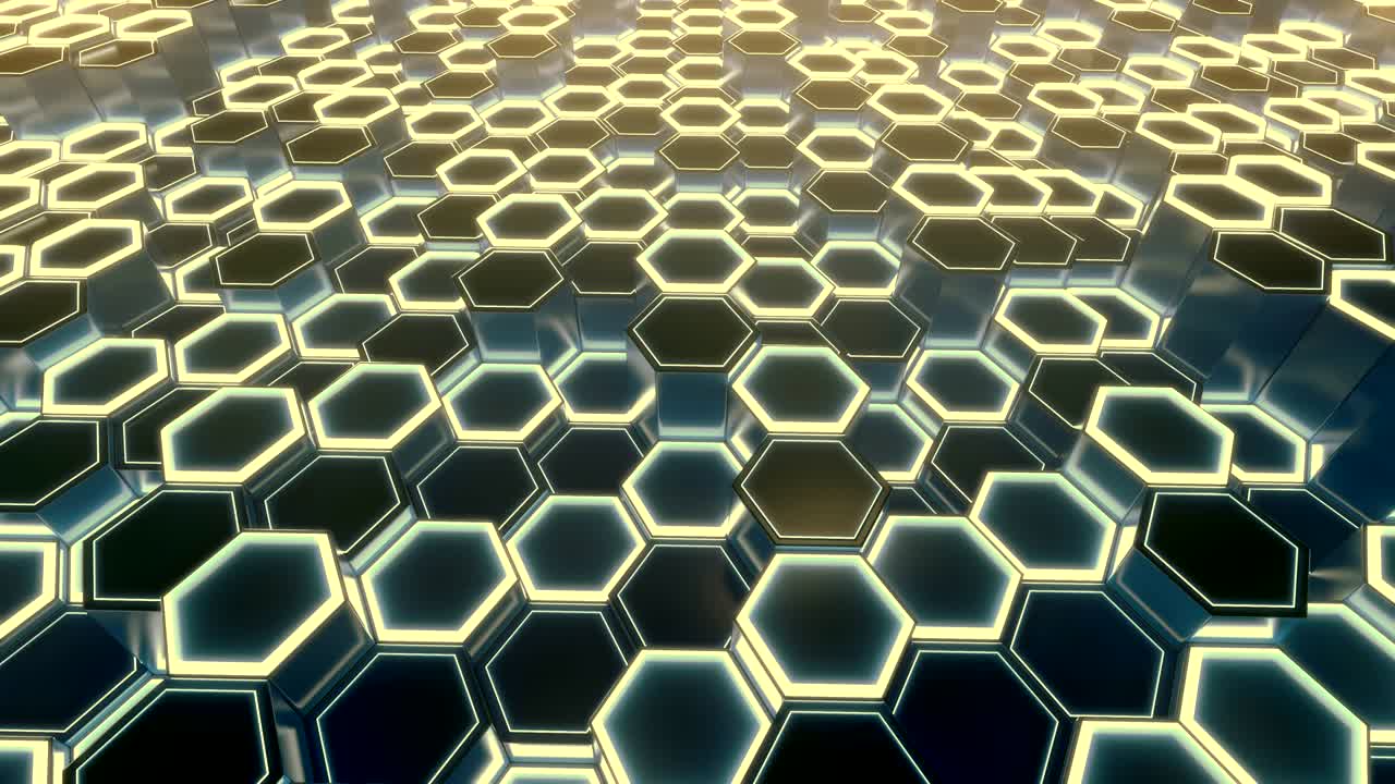 cuadrícula hexagonal. animación de tecnología abstracta.