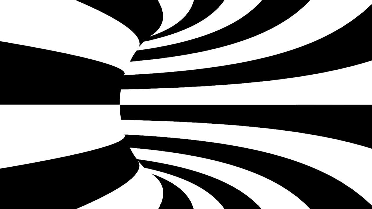 túnel hipnótico blanco y negro. bucle sin costuras