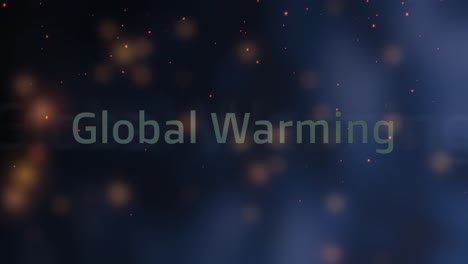 Textanimation-Zur-Globalen-Erwärmung,-Bei-Der-Der-Text-Abbrennt-Und-Glut,-Rauch-Und-Hitzewellen-Hinterlässt