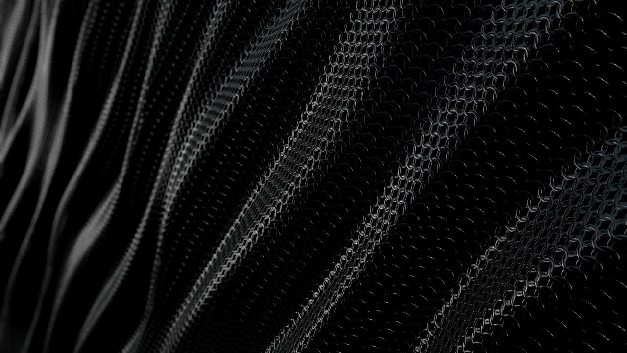 Dark metallic chain armor wave background loop