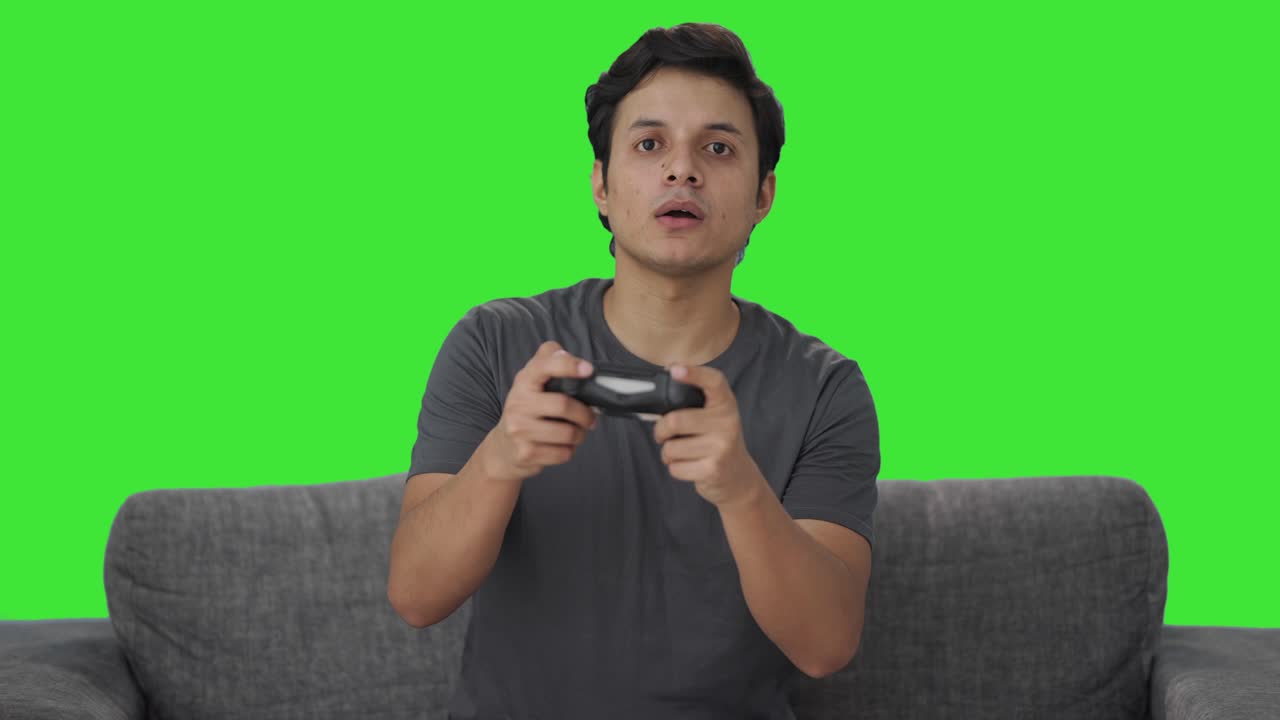 Indian man loses a match in video game Green screen