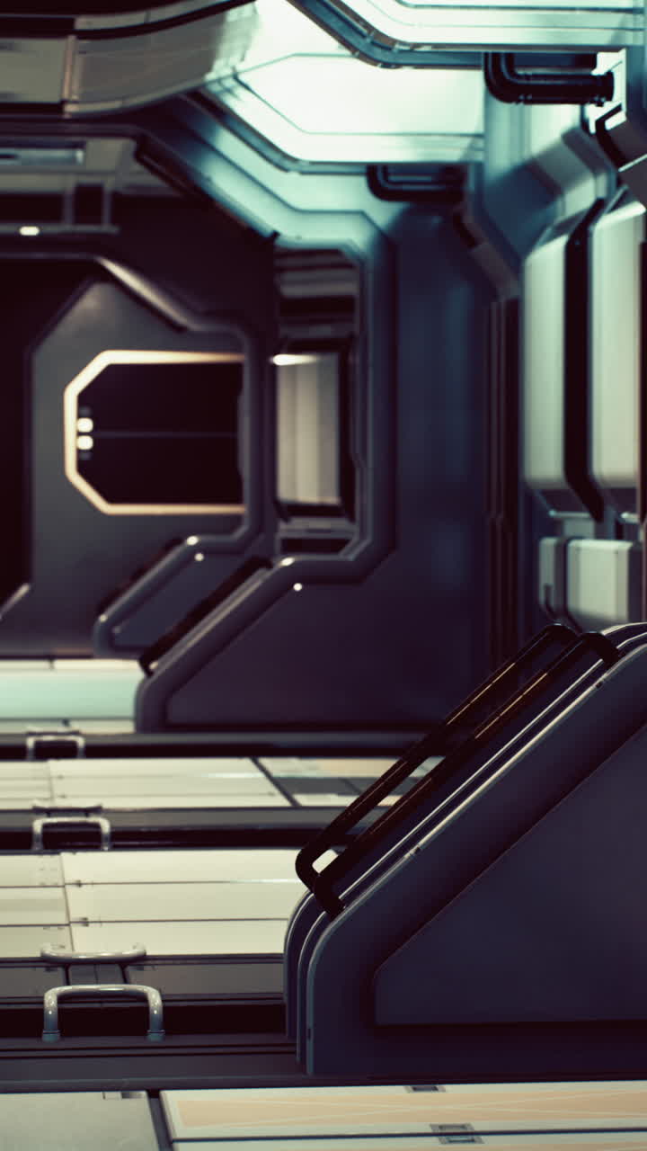 Corridoio interno della nave spaziale futuristica