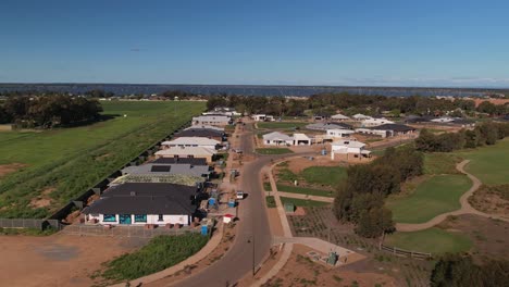 aerial over new homes being built at silverwoods estate yarrawonga