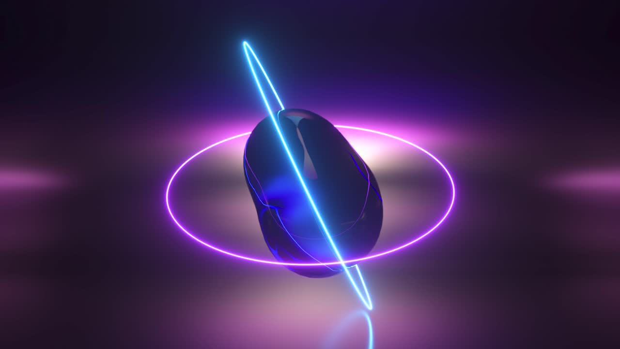 네온 빛나는 추상적인 모양