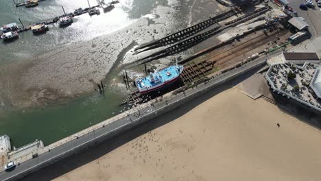 seagulls-feeding-Ramsgate-kent-aerial-4k-footage