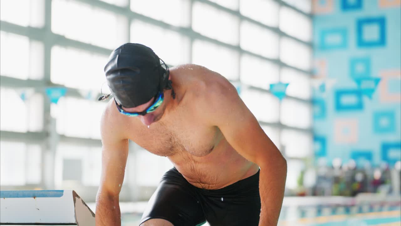 A Dedicated Swimmer's Journey: Capturing the Transformation from Training to Victory in the Swimming Pool, Showcasing Determination and Athleticism