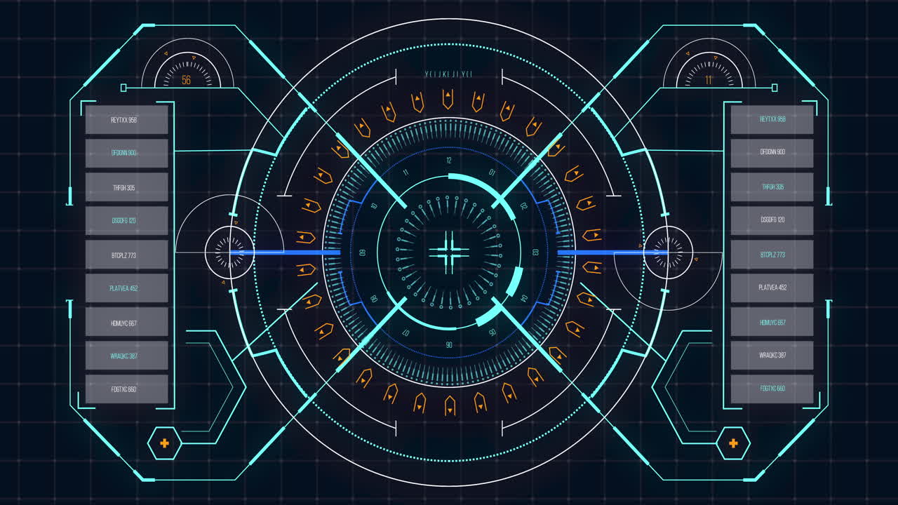 animación de la célula macro coronavirus covid-19 analizada en una pantalla con información médica