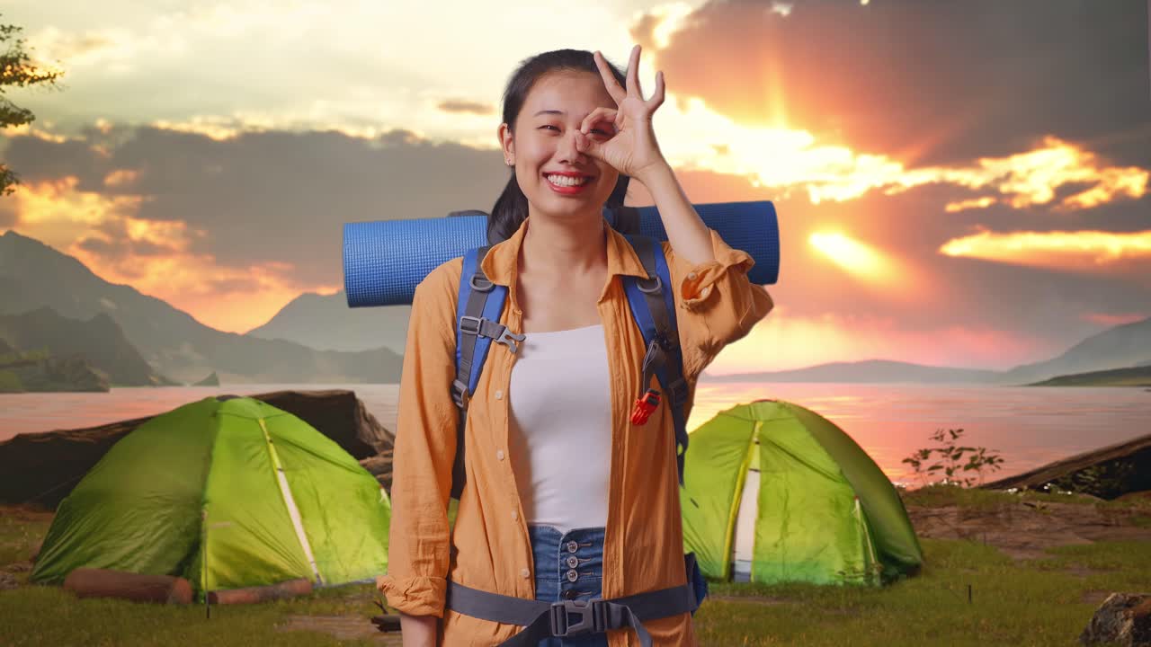 Happy Camper at Sunset