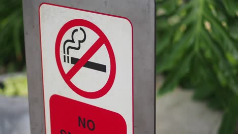 no smoking sign in a public area