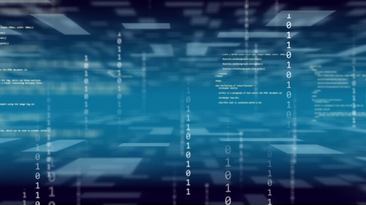 Animation of shapes with data processing over binary coding