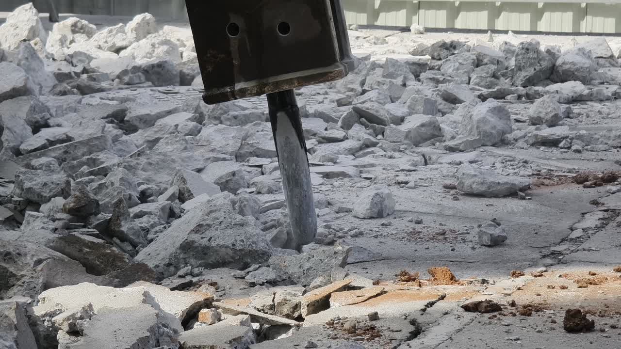 Demolition work with jackhammer