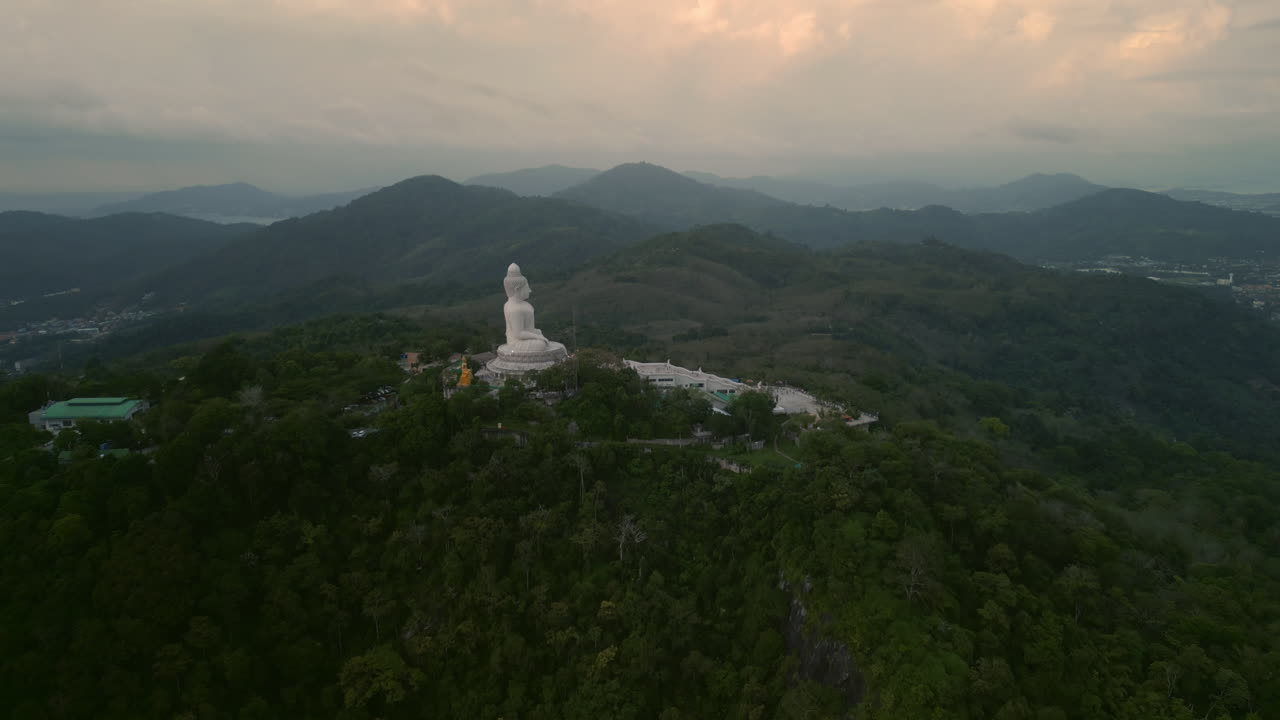 Giant Buddha Statue on Mountaintop in Thailand
