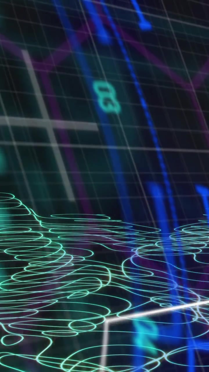 Animation of scanner processing on car interface screen over contour lines on black