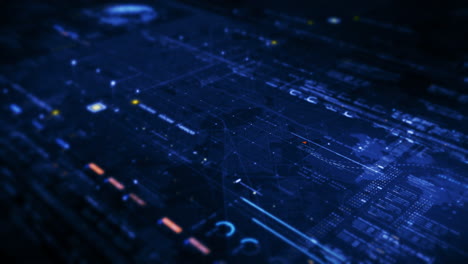 Advanced motion graphic digital data matrix web3 IOT cyber environment simulation big data analytic artificial intelligent simulation, head up display background
