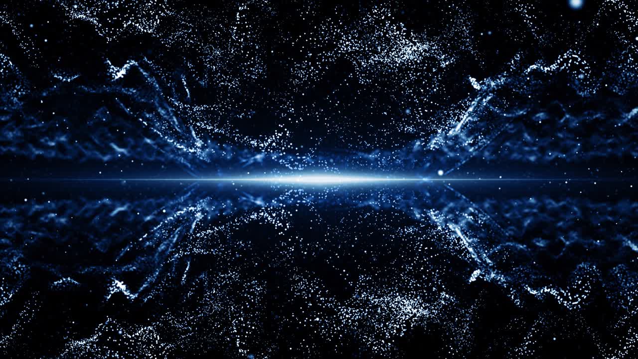 partículas de polvo azul abstracto luz bokeh títulos de movimiento bucle de fondo cinematográfico