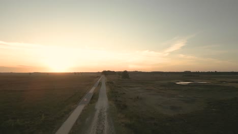 sunset over a country road