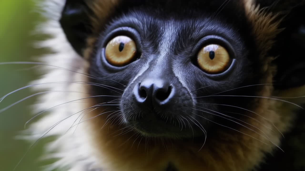 Black and White Lemur in a Forest