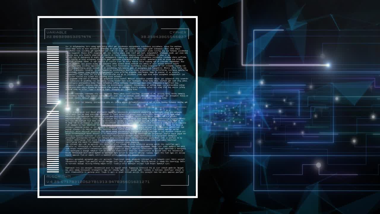 Animation of networks and data processing over screens