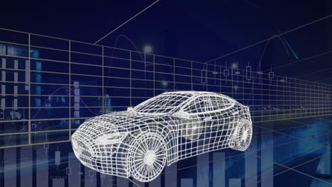 3d technical drawing of car 4k