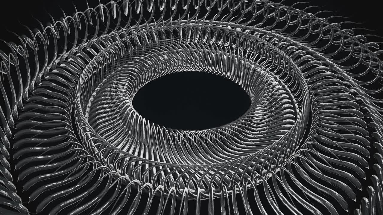 Abstract Metal Spiral 3D Rendering