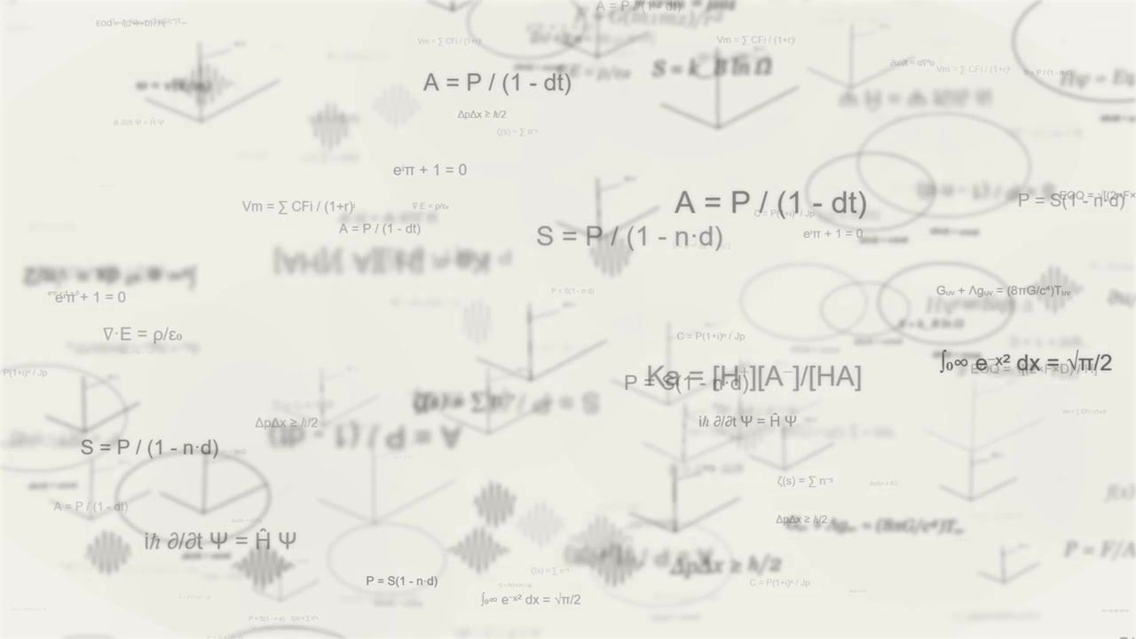 Abstract Background with Various Mathematical and Scientific Equations