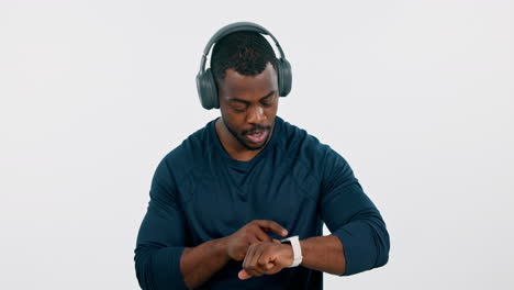 fitness, music and smart watch with a sports black