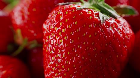 close-up of fresh strawberries