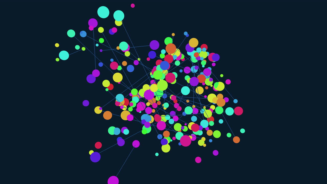 Un colorido círculos y líneas.
