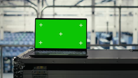 artificial intelligence technology on green screen notebook in data center