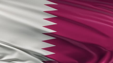 qatar vlag zwaaien op wind seamles loop 3d animatie. 4k resolutie