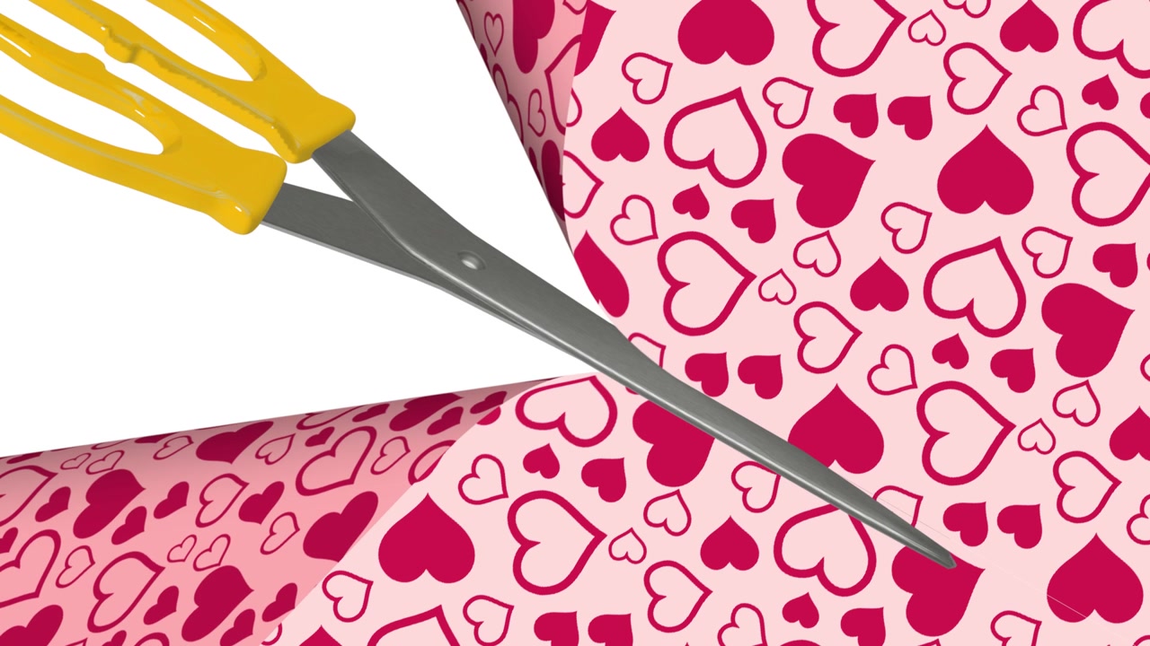 Scissors Cutting Through Various Patterned Backgrounds