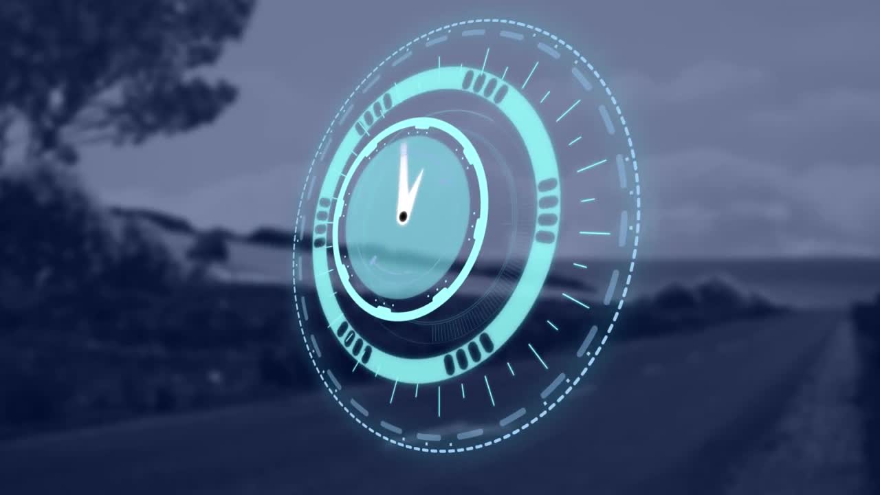 도로 위의 처리 원의 애니메이션