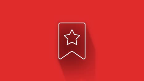 social media long shadow icon design isolated on red background. outline web icon. motion graphics.