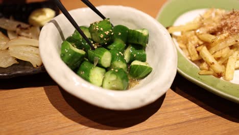 sequence of a meal with diverse dishes