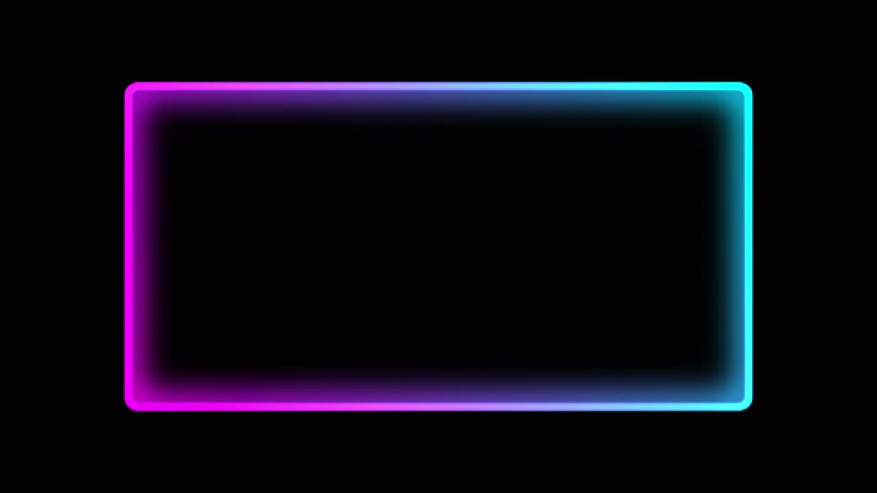 marco de neón de fondo comercial rectángulo negro