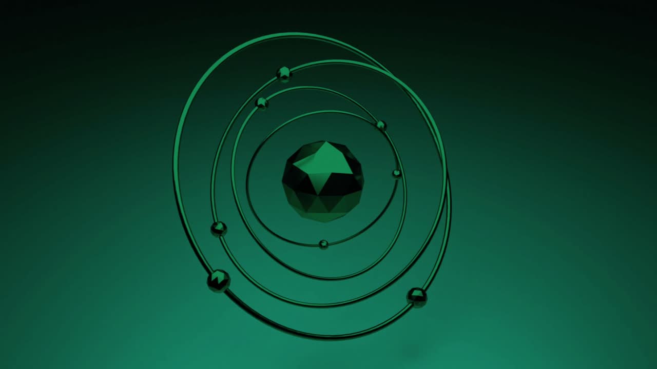 ilustración abstracta del modelo atómico en 3d