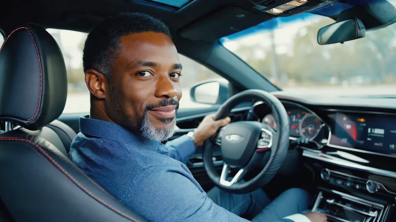 차를 운전하는 남자