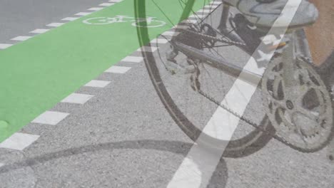 animación de un motociclista caucásico en la carretera